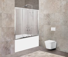 Шторка для ванны BelBagno Unique UNIQUE-VF-2-150/180-140-P-Cr, стекло рифленое, цвет профиля хром