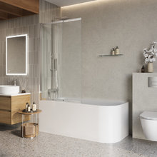 Шторка на ванну BelBagno Luce LUCE-VF-11-100/145-C-Cr, 100 х 145 см, стекло прозрачное, профиль хром