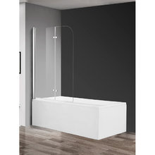 Шторка на ванну Aquame, 120 x 140 см, стекло прозрачное, цвет хром, AQM2852B