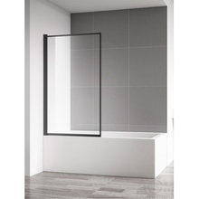 Шторка на ванну Aquame, 80 x 140 см, стекло прозрачное, левая/правая, цвет черный матовый, AQM2859-L/R