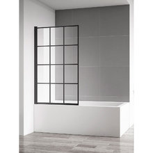 Шторка на ванну Aquame, 80 x 140 см, стекло прозрачное, левая/правая, цвет черный матовый, AQM2858-L/R