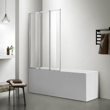 Шторка на ванну Azario Preston 100 x 150 см складная, стекло прозрачное, профиль хром, AZ-NFC6433 1000