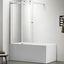 Шторка на ванну Azario Carleon 100 x 150 см раздвижная, стекло прозрачное, профиль хром, AZ-NKB6121 1000