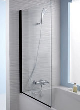 Шторка на ванну Jacob Delafon Struktura, 80 см, черная, реверсивная, профиль черный, E6D042-BL