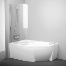 Шторка на ванну Ravak Supernova CVSK1 Rosa 160/170 левая/правая, профиль блестящий, витраж транспарент, 7QLS0C00Y1/7QRS0C00Y1