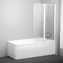 Шторка на ванну Ravak 10CVS2-100 левая/правая, профиль белый, витраж транспарент, 7QLA0103Z1/7QRA0103Z1