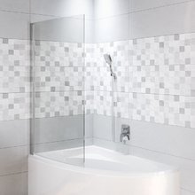 Душевая шторка на ванну Riho Novik Z108 Lyra G003038120/G003039120, 90 см, левая/правая, стекло прозрачное, профиль хром