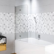 Душевая шторка на ванну Riho Novik Z500 Yukon G003042120, 80 см, стекло прозрачное, профиль хром