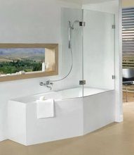 Душевая шторка на ванну Riho VZ Scandic X500 Delta, G001169121/G001170121, 80 см, левая/правая, стекло прозрачное, профиль черный