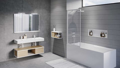 Шторка для ванны Riho Lucid GD501 80 G005046121 цвет профиля - черный, 80 x 150 см