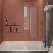 Шторка для ванны Stworki Стокгольм GV-861 MT, 80 х 150 см, профиль хром матовый, стекло прозрачное, 3GW245TTKK000