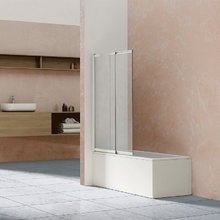 Душевая шторка на ванну Vincea 100 x 145 см, стекло прозрачное, профиль хром, VSB-1E100CL