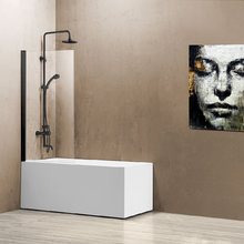 Душевая шторка на ванну Vincea VSB-11800CLB 80 x 140 см, распашная, стекло прозрачное, черный