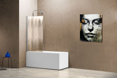 Душевая шторка на ванну Vincea VSB-11800CH 80 x 140 см, распашная, стекло шиншилла, хром