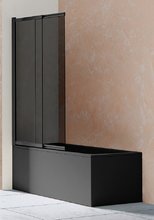 Шторка на ванну Vincea VSB-1E 100 x 145 см раздвижная, стекло тонированное, черный матовый, VSB-1E100CGB