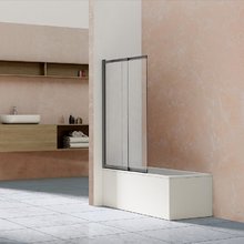 Шторка для ванны Vincea VSB 100 см, стекло прозрачное, профиль воронёная сталь, gunmetal, VSB-1E100CLGM