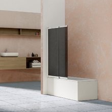 Душевая шторка на ванну Vincea 100 x 145 см, стекло тонированное, профиль хром, VSB-1E100CG