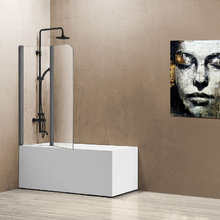 Шторка на ванну Vincea VSB-12114CLGM, 114 см, стекло прозрачное, профиль вороненая сталь