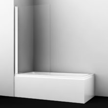 Стеклянная шторка на ванну WasserKraft 48P01-80W, распашная, одностворчатая