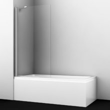 Стеклянная шторка на ванну WasserKraft 48P01-80 Fixed, распашная, одностворчатая, с фиксатором