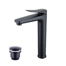 Смеситель для раковины Lemark Bronx LM3709BL, с донным клапаном, черный