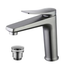 Смеситель для раковины Lemark Bronx LM3737GM, с донным клапаном, графит