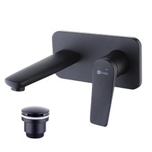 Смеситель для раковины Lemark Bronx LM3726BL, с донным клапаном, черный