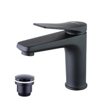 Смеситель для раковины Lemark Bronx LM3706BL, с донным клапаном, черный