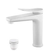 Смеситель для раковины Lemark Bronx LM3737MW, с донным клапаном, белый матовый