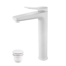 Смеситель для раковины Lemark Bronx LM3709MW, с донным клапаном, белый