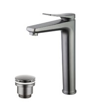 Смеситель для раковины Lemark Bronx LM3709GM, с донным клапаном, графит