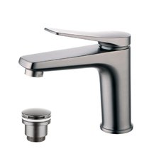 Смеситель для раковины Lemark Bronx LM3706GM, с донным клапаном, графит