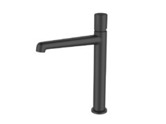 Смеситель для раковины BelBagno Uno, высокий, без донного клапана, черный матовый, UNO-LMC-NERO-W0