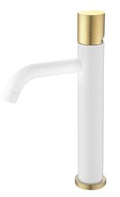Смеситель Boheme Stick 122-WG.2 для раковины высокий, белый, золото (white touch gold)