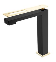 Смеситель Boheme Q для раковины, черный, золото, 142-BG