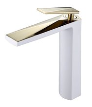 Смеситель Boheme Venturo 382-W для раковины, белый, золото