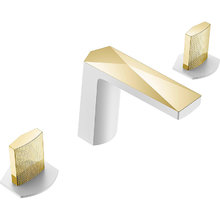 Смеситель для раковины Boheme Venturo 150-WG-TOUCH, ручка TOUCH, цвет белый/золото