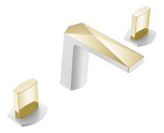 Смеситель для раковины Boheme Venturo 150-WG-ICE, ручка Ice, белый/золото