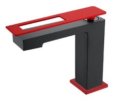 Смеситель Boheme Q для раковины, черный, красный, 141-BR