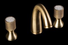 Смеситель Boheme Royal Crystal для раковины на 3 отверстия, бронза, 317-Royal/CRST