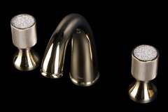 Смеситель Boheme Royal Crystal для раковины на 3 отверстия, золото, 297-Royal/CRST