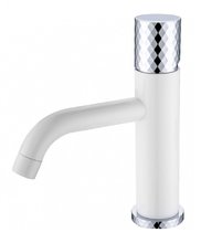Смеситель Boheme Stick 121-WCR для раковины, белый, хром (white diamond chrome)