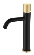 Смеситель Boheme Stick 122-BG.2 для раковины высокий, черный, (black touch gold)