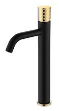 Смеситель Boheme Stick 122-BG для раковины высокий, черный, (black diamond gold)