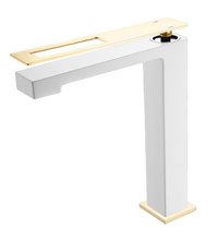 Смеситель Boheme Q для раковины, белый, золото, 142-WG