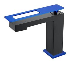 Смеситель Boheme Q для раковины, черный, синий, 141-BUW