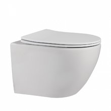 Подвесной унитаз Abber Bequem AC1100MW безободковый, крышка-сиденье микролифт, белый матовый