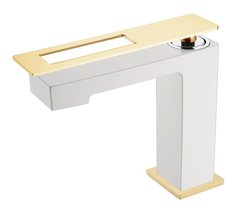 Смеситель Boheme Q для раковины, белый, золото, 141-WG