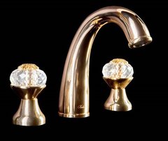 Смеситель Boheme Flora 297-FL для раковины на 3 отверстия, золото