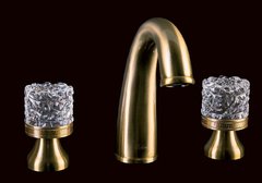 Смеситель Boheme Crystal 317-CRST для раковины на 3 отверстия, бронза